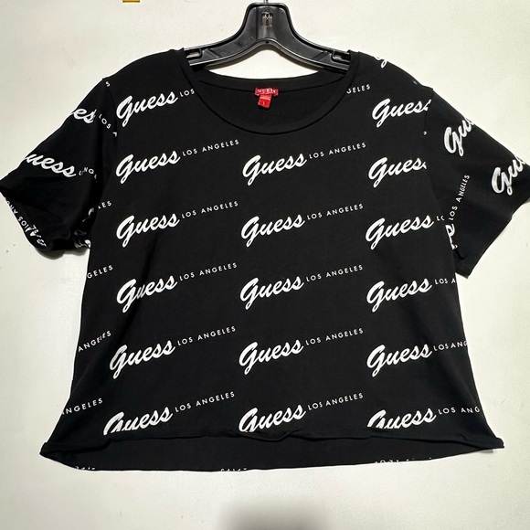 Guess Black Graphic Crop Tee - Picture 1 of 3